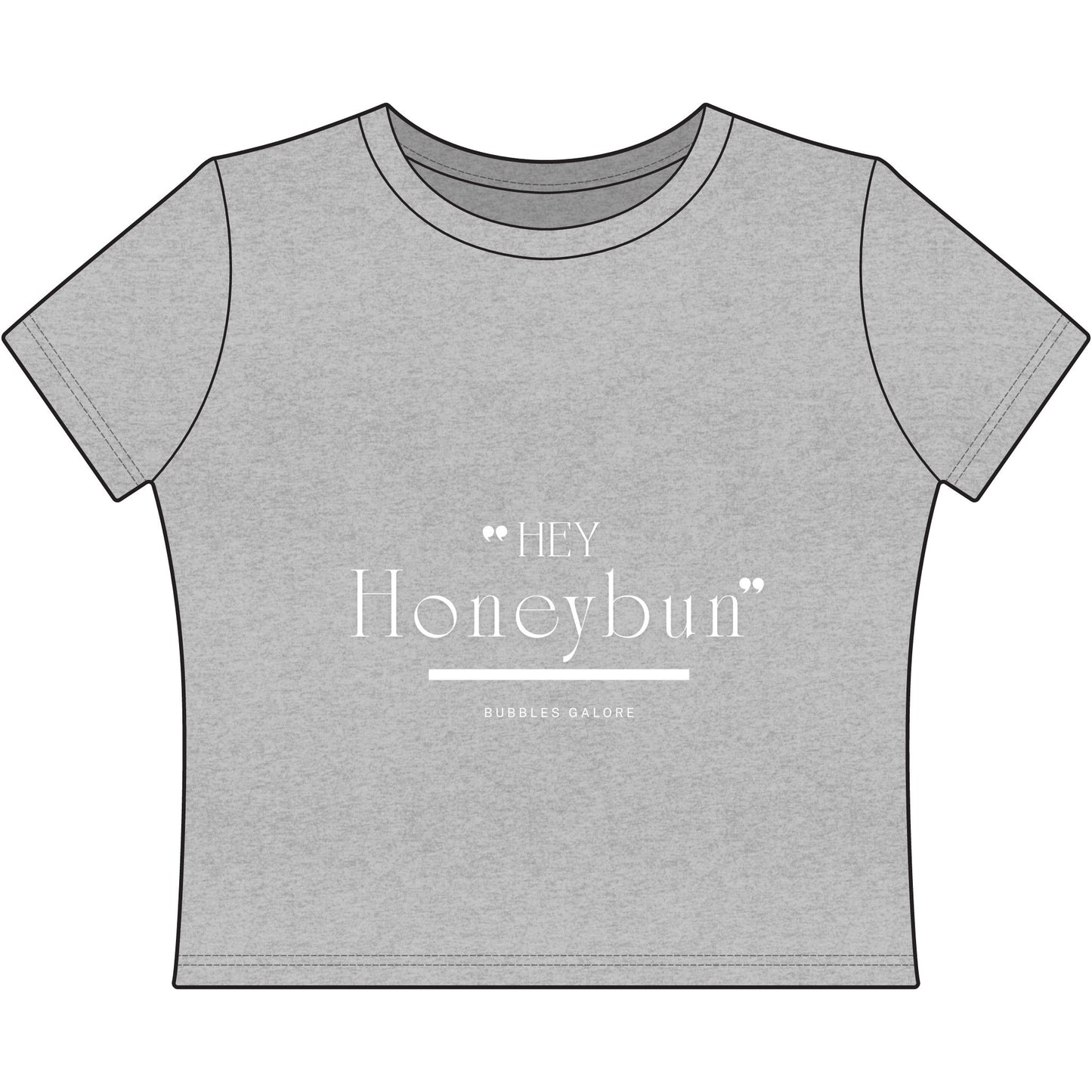 "Hey Honeybun" Women’s Baby Tee — Cute Quote Crop Top