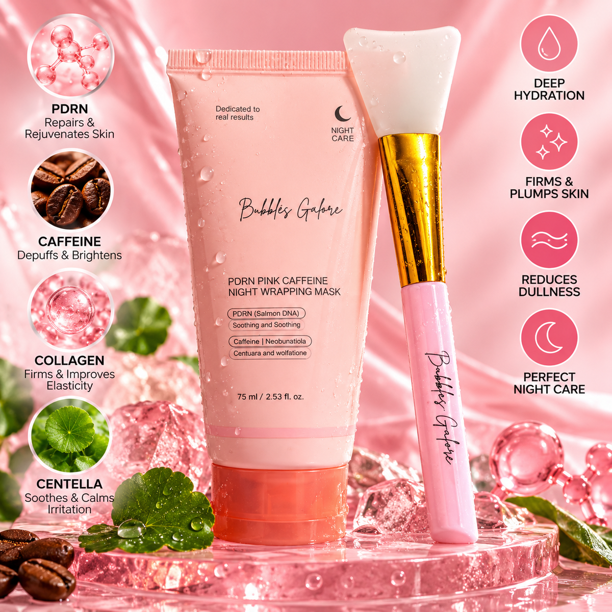 Pink Caffeine Night Wrapping Mask